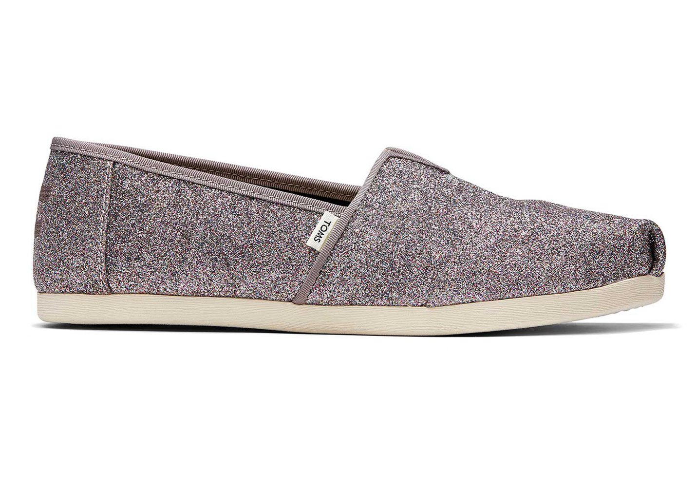 Toms Espadryle Damskie Srebrne - Alpargata Glitter - 52ILXCJFP